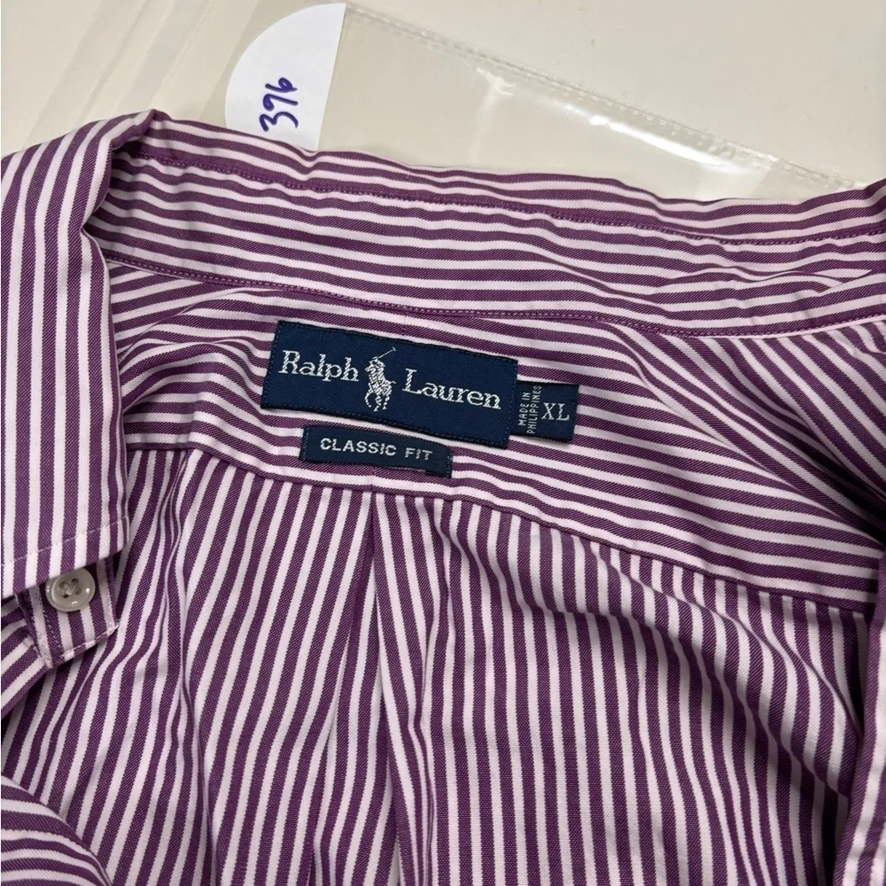 Ralph Lauren Classic Fit Long Sleeve Button Down Flesh Pony Shirt Size XL Purple